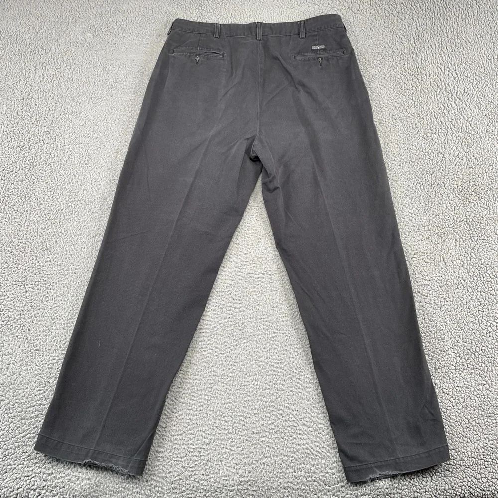 Polo Ralph Lauren Pants Mens 36 Black Andrew Pant Pleated Chino Cotton Frayed